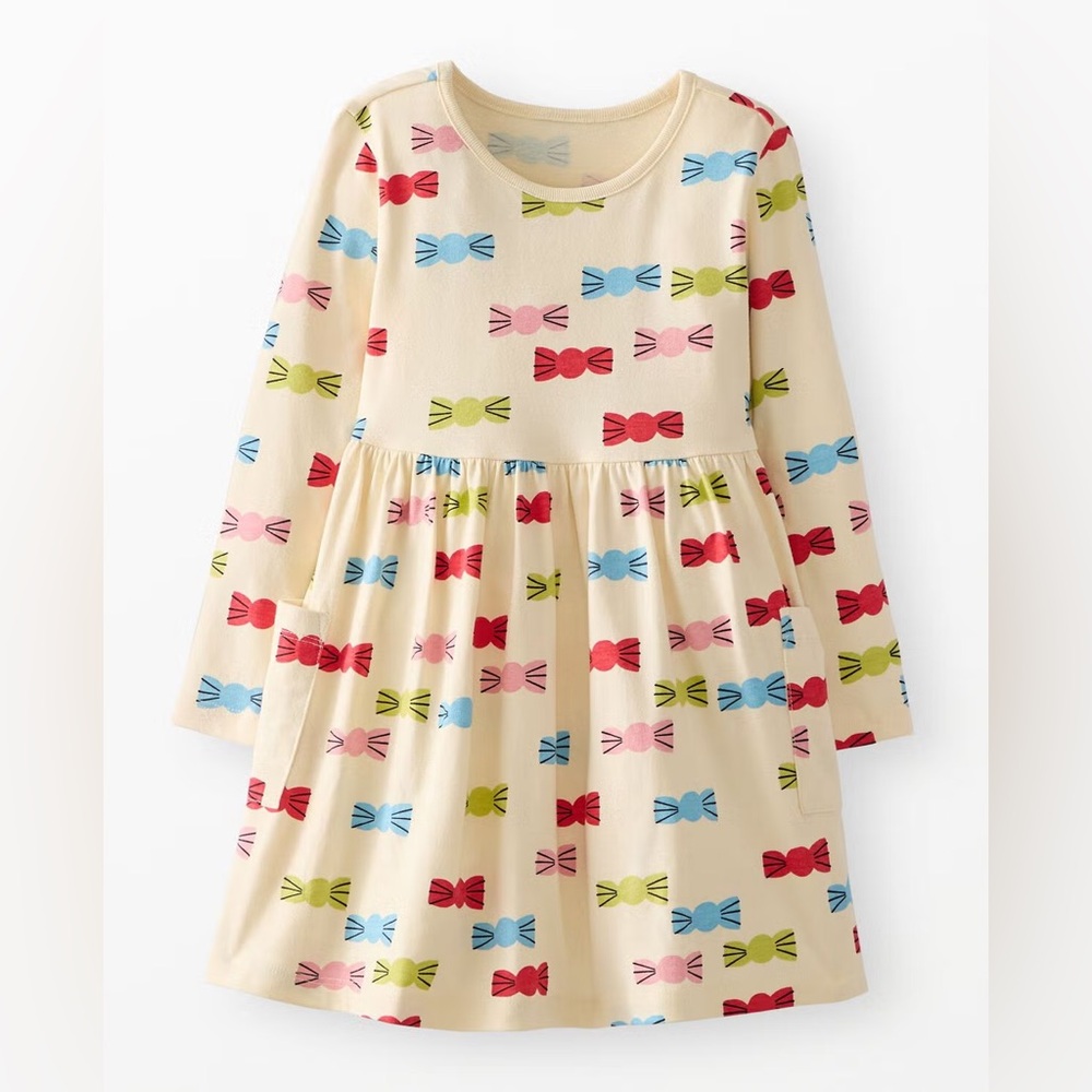 Hanna Andersson Girls Long Sleeved 100% Cotton Playground Dress size 8